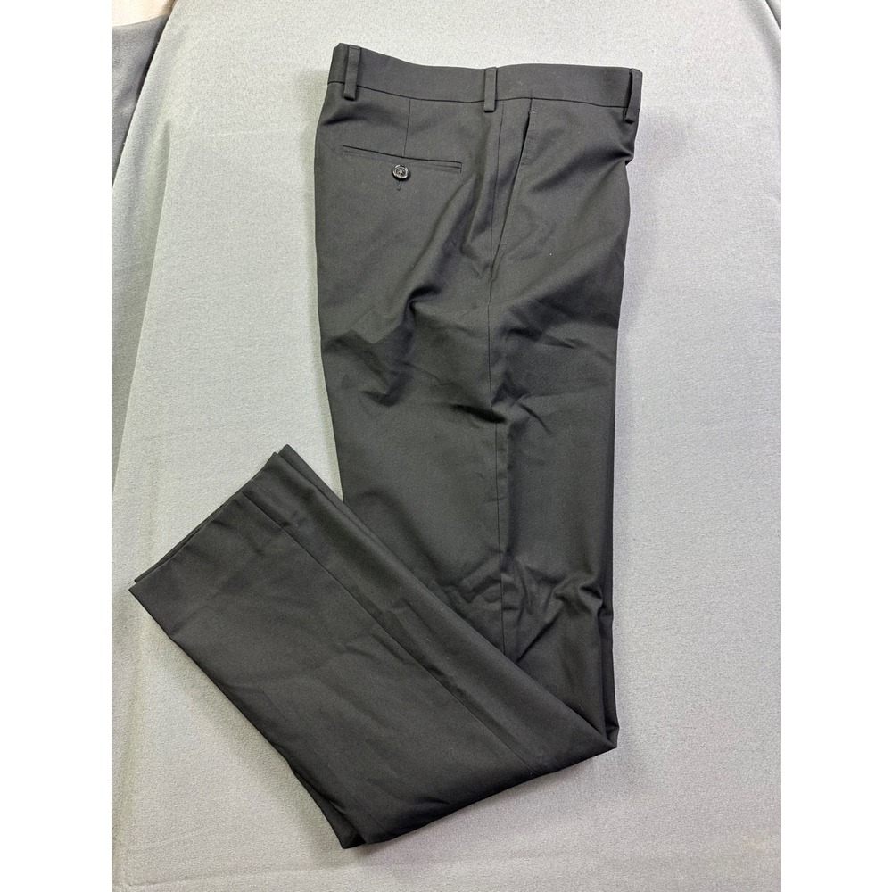 Lauren Ralph Lauren Mens Dress Pants Black Flat Front Trousers 30W 20R RN90736